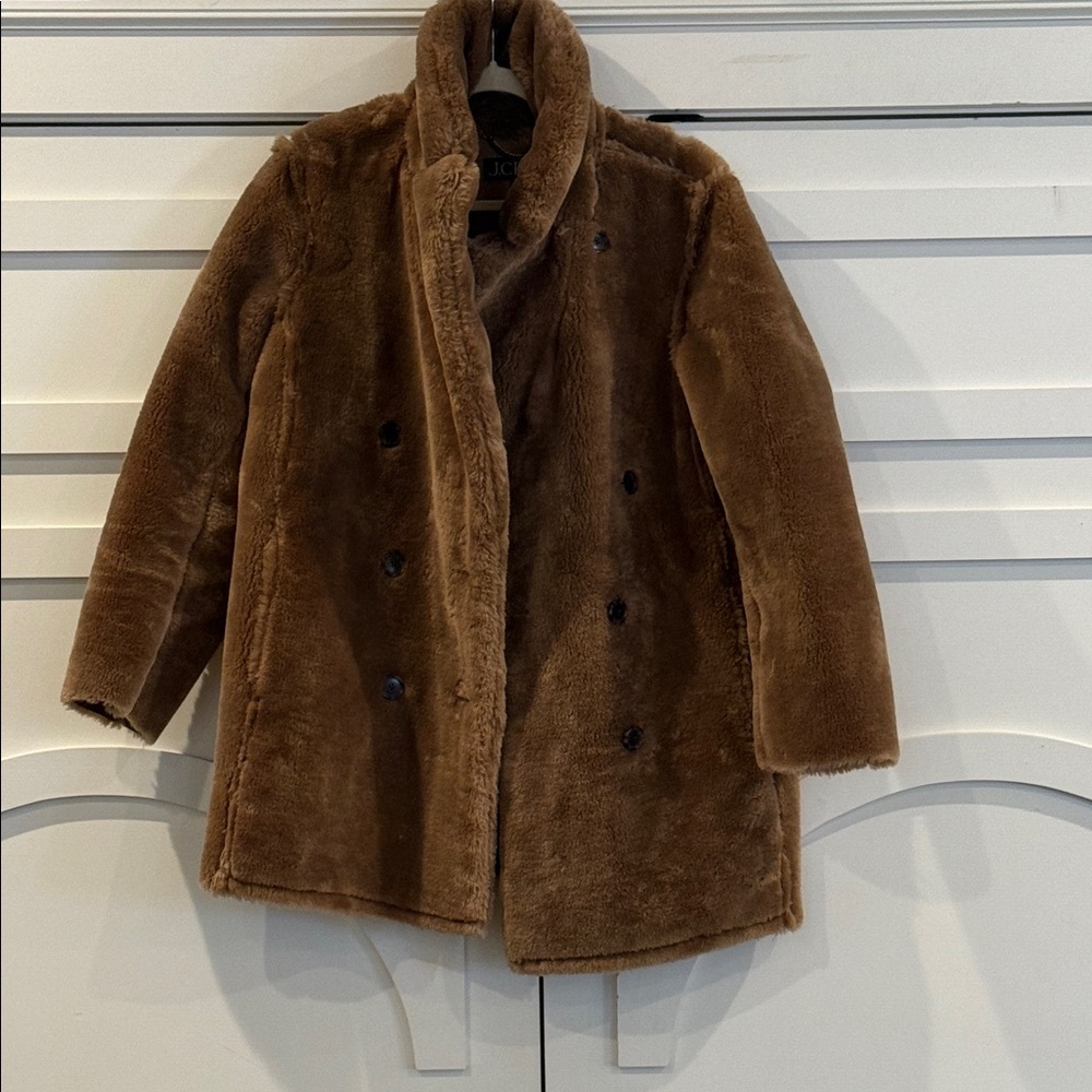 J. Crew Tan Faux Fur Coat
